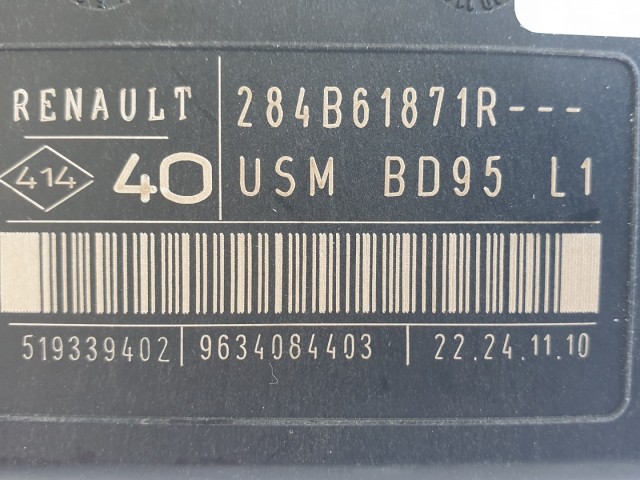 511406 Renault Megane 3, Biztosítéktábla, 284B61871R, USM.