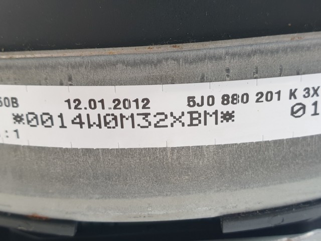 511222 Skoda Fabia 2, 2012, Kormánylégzsák, Légzsák, 1 Csati.