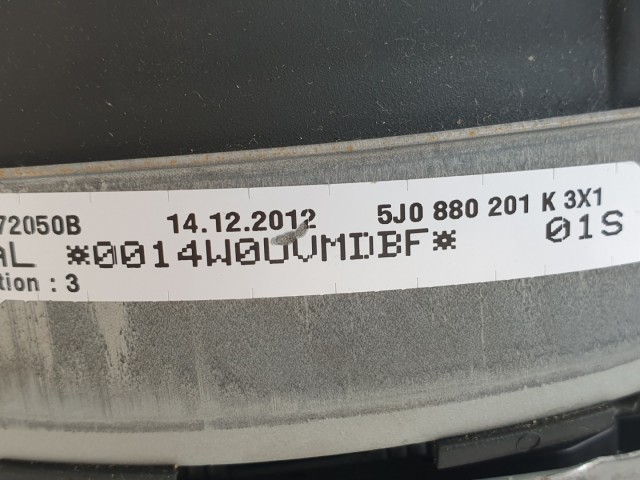 511223 Skoda Roomster 2012, Kormánylégzsák, Légzsák, 1 Csati.