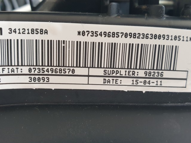 511253 Fiat Doblo 3, 2011, Kormánylégzsák, Légzsák, 3 Águ, 1 Csati.