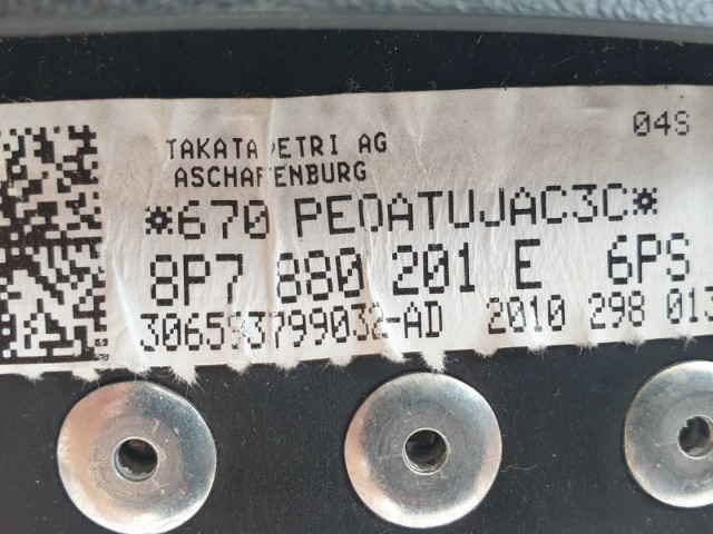 511255 Audi A3, 2010, Kormánylégzsák, Légzsák, 4 Águ, 2 Csati.