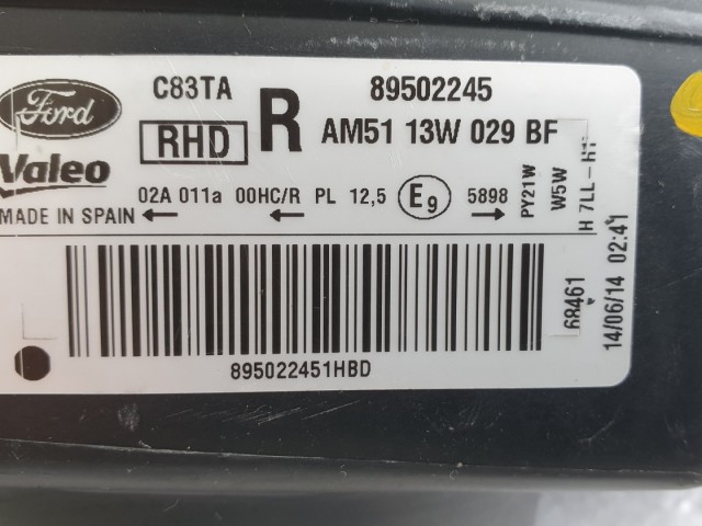 511531 Ford C-Max 2, 2014, Jobb Első Lámpa Fényszóró, AM5113W029BF.