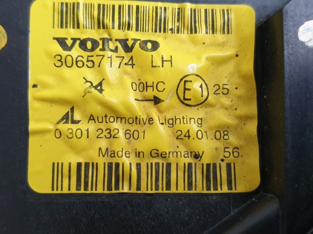 511647 Volvo C30, 2008, Projektoros Bal Fényszóró Lámpa, 30657174.