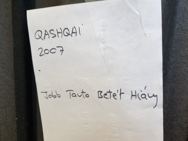 511817 Nissan Qashqai 2008, Kalaptartó, 
