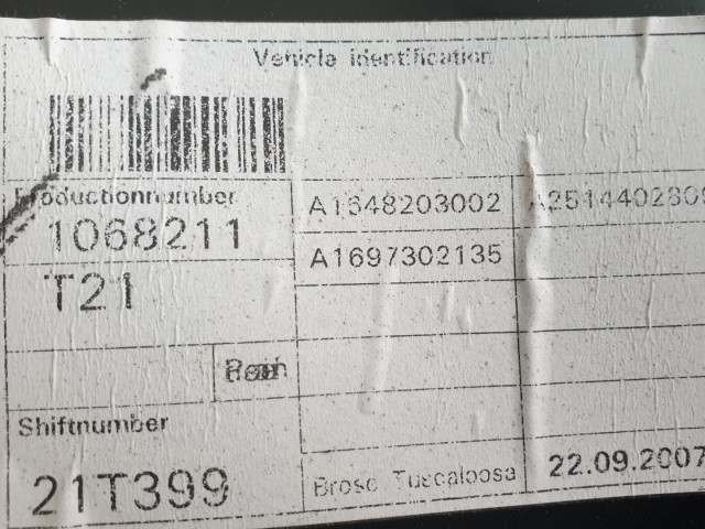 511718 Mercedes R. 2007, Bal Hátsó Ablakemelő Szerkezet Kompletten.