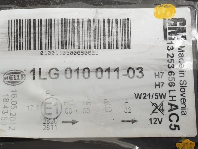 511959 Opel Astra J, 2012, Bal Első Fényszóró, Lámpa, 13253656.