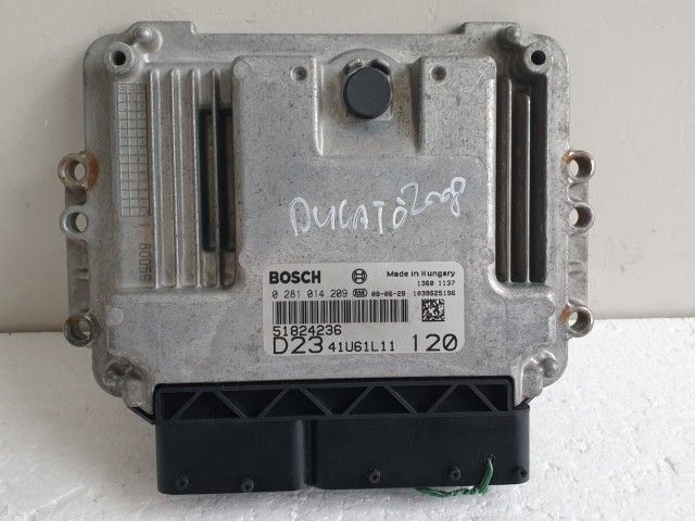 512260 Fiat Ducato 2.3 Jtd, 2008, Motorvezérlő, 0281014209, 51824236. 