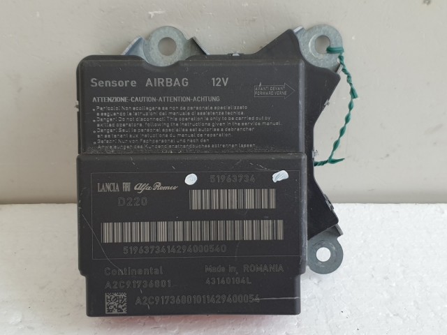 512156 Fiat 500, 2014, Légzsák Indító Elektronika, 51963734.