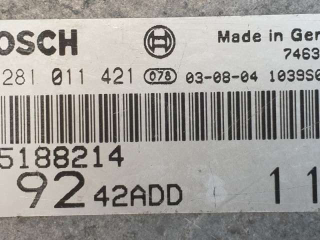 512324  Fiat Stilo Diesel, 2003, Motorvezérlő, Ecu, 55188214.