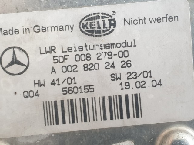 512566 Mercedes E, W211, 2004, Bal Első Xenon Lámpa, Fényszóró, 154359-01.