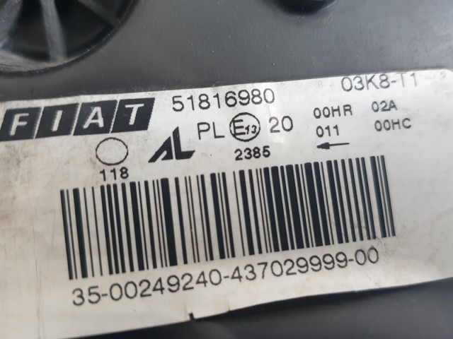  512579 Fiat Croma 2009, Jobb Első Projektoros Lámpa Fényszóró, 51816980