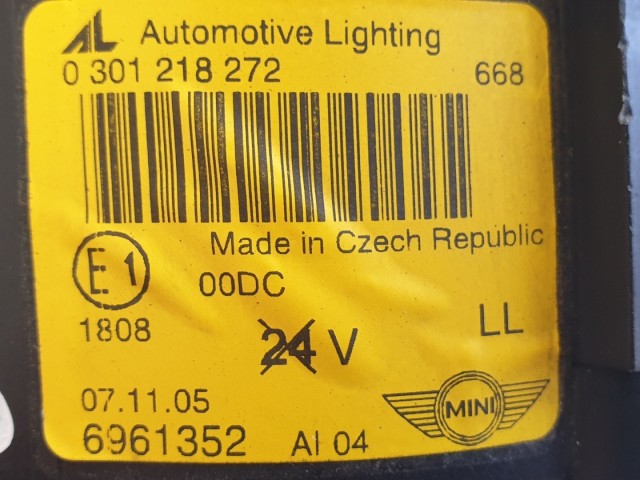 512601 Mini Cooper R50, Jobb Xenon Lámpa Fényszóró, 6961352.