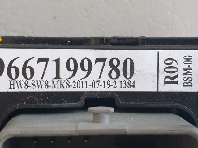512458 Peugeot 207, Biztosítéktábla, 9667199780, R09, Bsm 00. Valeo.