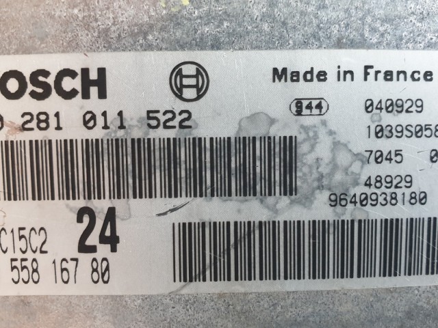 512466 Lancia Phedra 2.2, Diesel, Motorvezérlő, 9655816780. 0281011522.