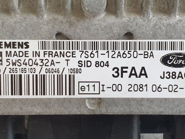 512470  Ford Fiesta Diesel 2006, Motorvezérlő, 5WS40432A-T, Siemens.