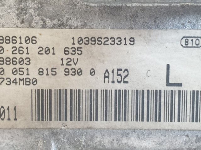 512473 Fiat Bravo 2, 2009, Benzin, Motorvezérlő, 518159300, 0261201635.