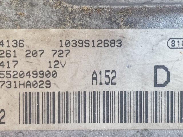 512475 Alfa Romeo 147, 1.6, Benzin, Motorvezérlő, 552049900, 0261207727.