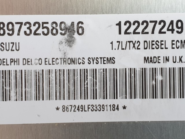 512477 Opel Meriva 1.7 Diesel, Motorvezérlő, 9873258946, 12227249.