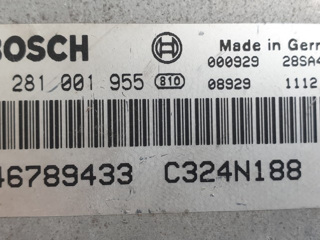 512334 Fiat Punto, 1.9 Jtd, 2001, Motorvezérlő, 46789433, 0281001955.