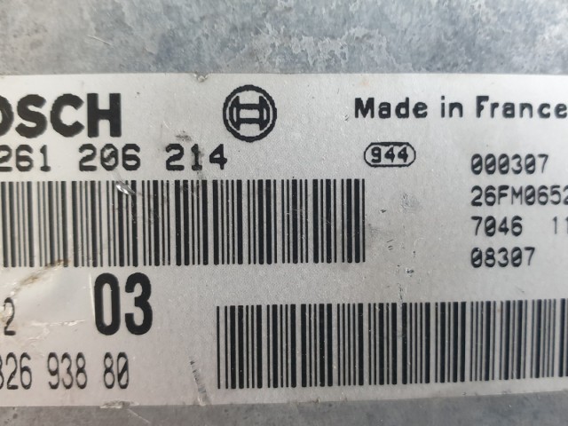 512341 Citroen Xsara 2001, Motorvezérlő, 9632693880, 0261206214.