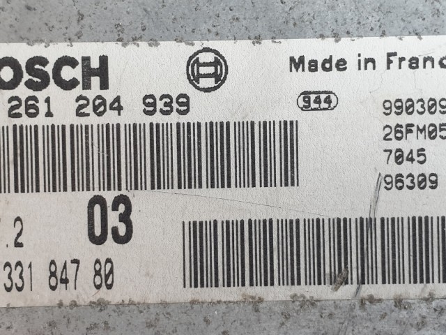 512343 Citroen Xsara 2002, Motorvezérlő, 9633184780, 0261204939.Ecu.