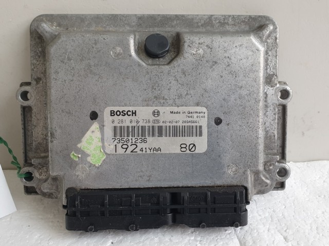 512344 Fiat Stilo 1.9 Jtd, 2002, Motorvezérlő, 73501236, 0281010738. Ecu.