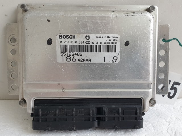 512345 Fiat Multipla 1.9 Jtd, Motorvezérlő, 55186489, 0281010334. Ecu.