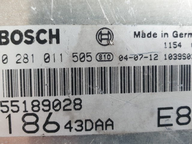 512352 Fiat Multipla 1.9, Jtd, Motorvezérlő, 55189028, 0281011505. Ecu.