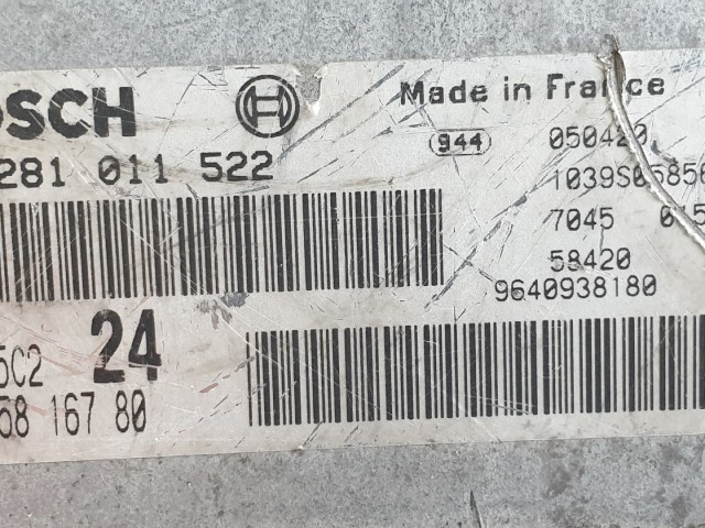 512360 Lancia Phedra Jtd, Motorvezérlő, 9655816780, 0281011522, Ecu.
