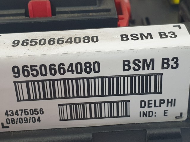 512529 Peugeot 206, Külső Biztosítéktábla, 9650664080. BSM B3.