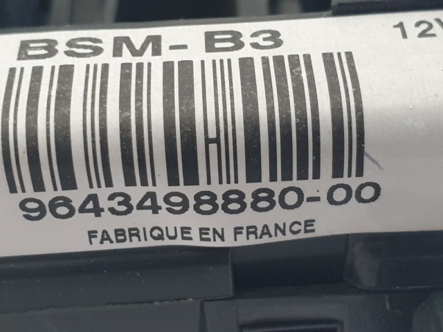 512530 Peugeot 206, Külső Biztosítéktábla, 9643498880, BSM B3, Siemens.