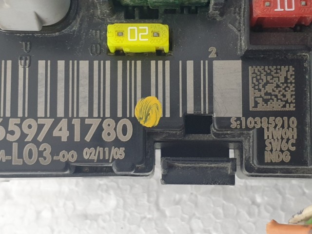 512533 Citroen C2, Külső Biztosítéktábla, 9659741780. BSM L03. Delphi.