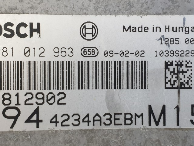 512540 Fiat Croma 1.9 Jtd, Motorvezérlő, 51812902, 0281012963. Bosch.