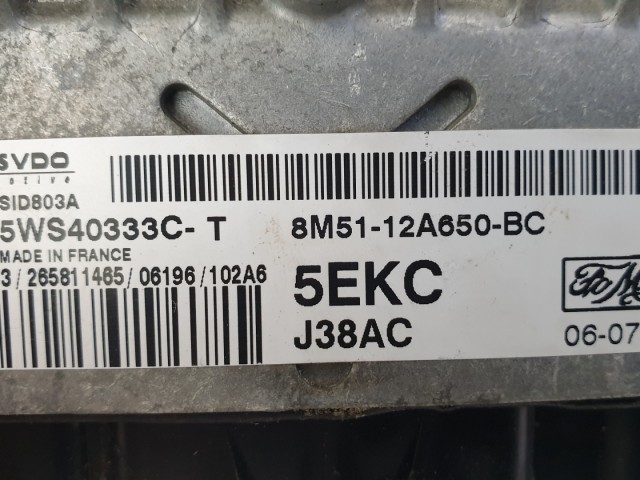 512542 Ford Focus C Max, Motorvezérlő, 8M51-12A650-BC, 5WS40333C-T.