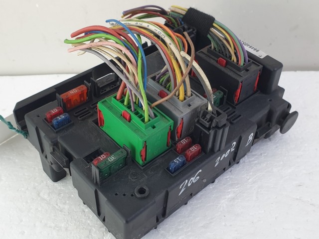 512670 Peugeot 206, Biztosítéktábla, 9646405280, Bsm B3, Delphi.