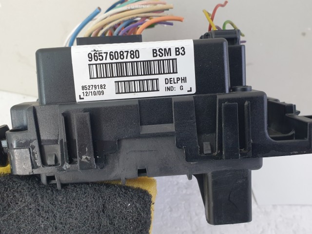512673 Peugeot 206, Biztosítéktábla, 9657608780 Bsm B3, Delphi.