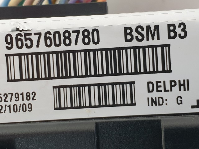 512673 Peugeot 206, Biztosítéktábla, 9657608780 Bsm B3, Delphi.