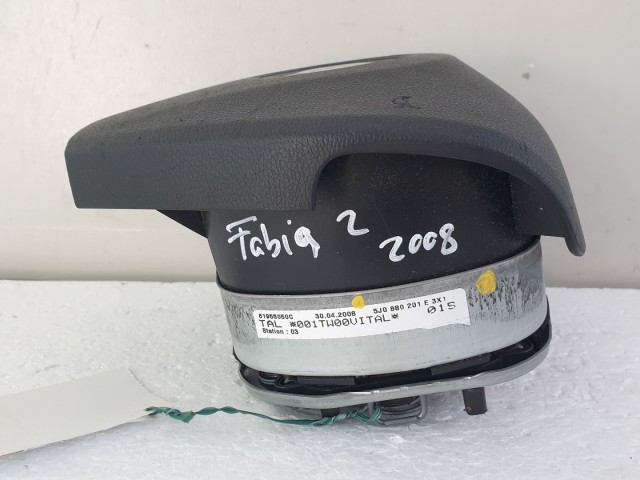 512675 Skoda Fabia 2, Kormánylégzsák, Légzsák,  5J0880201E, 1 Csati.