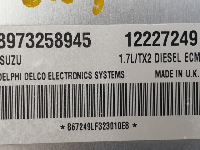 512679 Opel Meriva 1.7 D, Motorvezérlő, 9873258946, 12227249. Ecu.