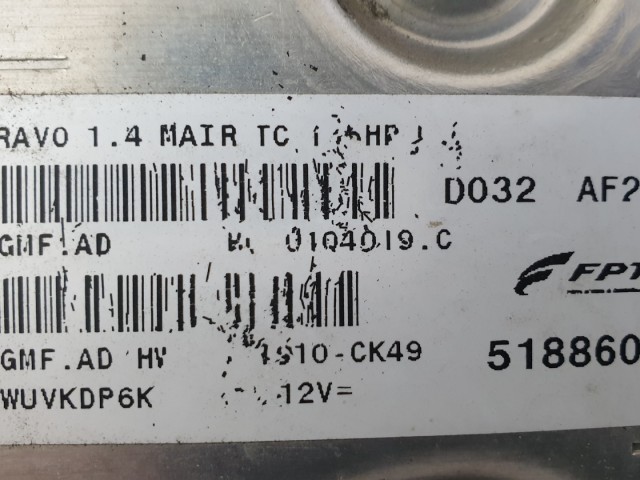 512681 Fiat Bravo 2, 1.4 T-Jet, Motorvezérlő, 51886081, 8GMF,AD.