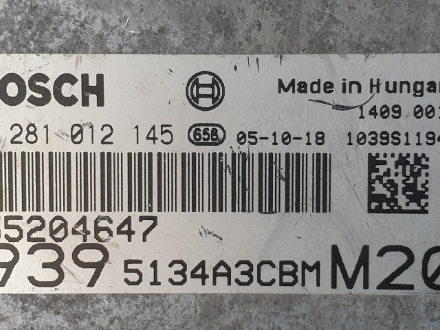 512684 Alfa Romeo 159, 2.4 Jtd, Motorvezérlő, 55204647, 0281012145.