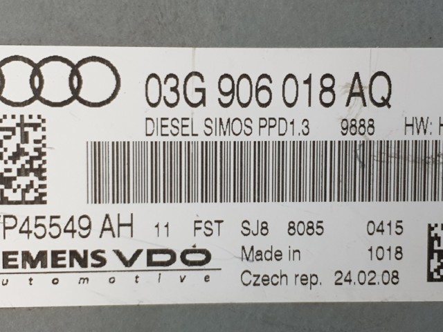 512690 Audi A4 2008, Motorvezérlő, 5WP45549AH, 03G906018AQ. Siemens.