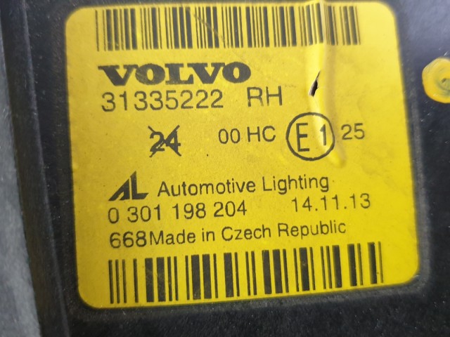 512785 Volvo V50, S40, 2009, Jobb Projektoros Fényszóró, 31335222.