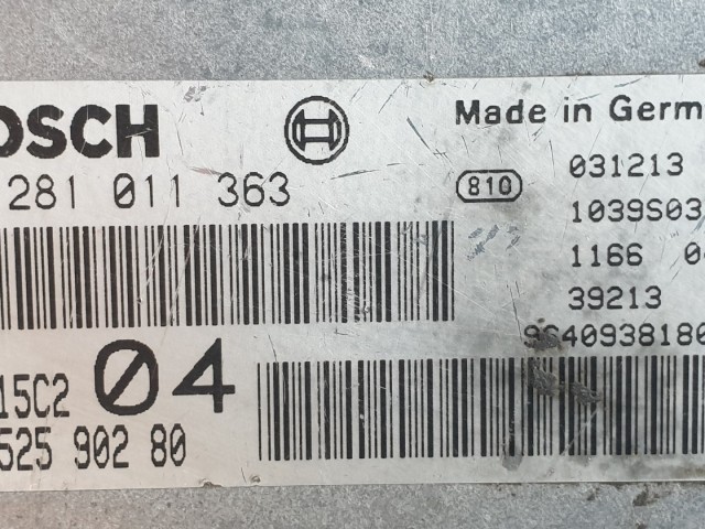 512361 Peugeot 807, Motorvezérlő, 9652590280, 0281011363, Ecu.