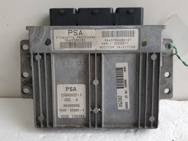 512365  Peugeot 206, Motorvezérlő, Ecu, 9643786580.