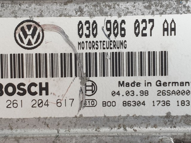 512366 VW Polo 1998, Motorvezérlő, 030906027AA, 0261204617, Ecu.