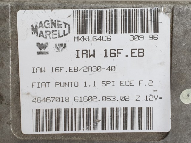 512372 Fiat Punto 1,  Motorvezérlő, 46467018, Ecu, Magneti. 