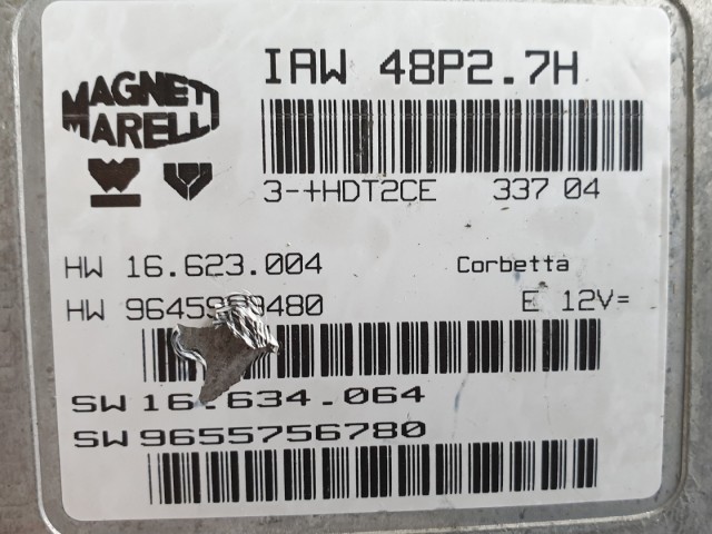 512376 Peugeot 206 Motorvezérlő, 9655756780, 9645989480, Ecu. 