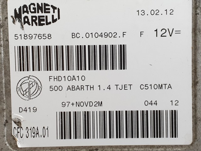 512384 Fiat 500, 1.4 T Jet, Automataváltó Vezérlő, 51897658. Elektronika.