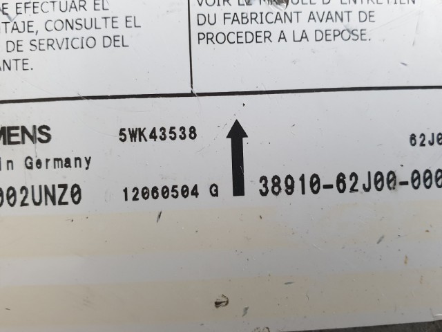 512391 Suzuki Swift 3, 2007, Légzsák Inditó Elektronika,38910-6J00